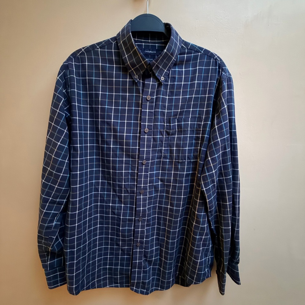 Croft & Barrow Blue Plaid Button Down Shirt